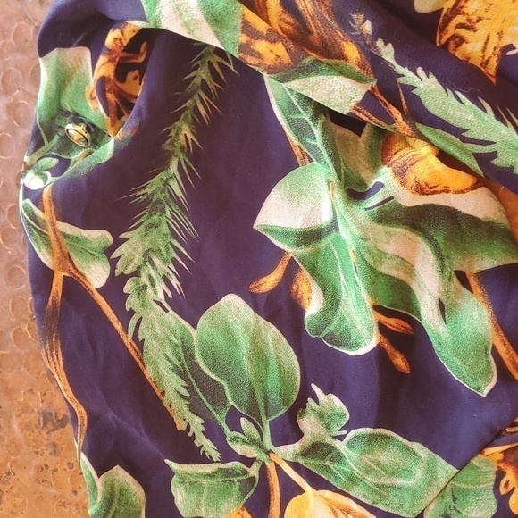 Hawaiian Themed Graphics Long Sleeve Maxi Lined Flowing Sz. 2X Dress - Picture 14 of 15